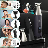 1Set All In One Beard Trimmer For Men With 5 Trimmer Heads IPX5 Waterproof Electric Razor For Face Nose Body Beard Cordless Hair Shaver Clipper Grooming Kit For Men Husband Father 1Heartof5