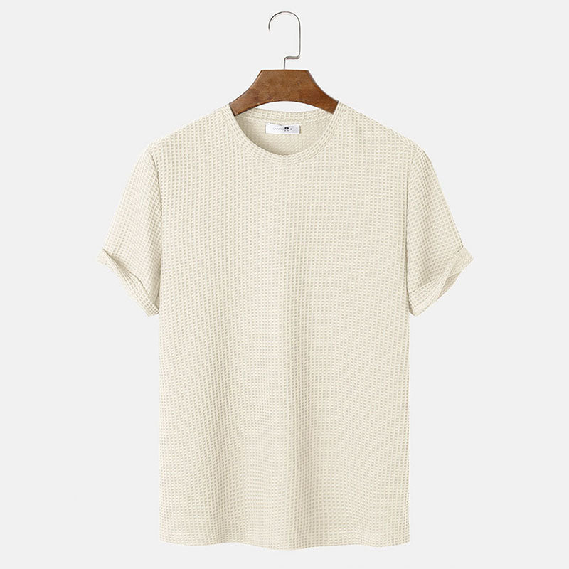 Men Summer Solid Color Round Neck Basic T-Shirts My Store