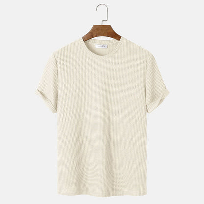Men Summer Solid Color Round Neck Basic T-Shirts My Store
