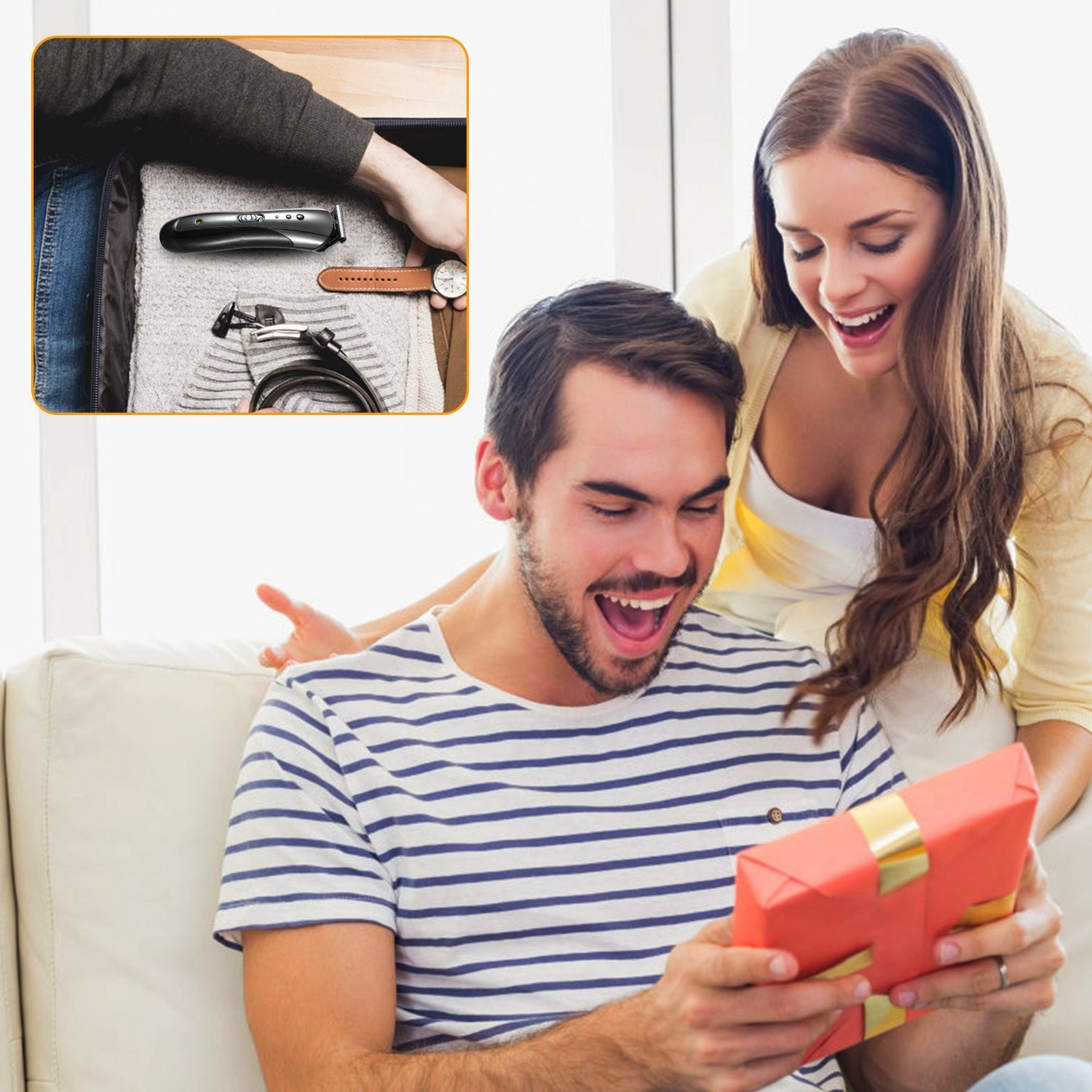 Men Electric Hair Clipper Trimmer Rechargeable Beard Shaver Razor Nose Trimmer Set 1Heartof5