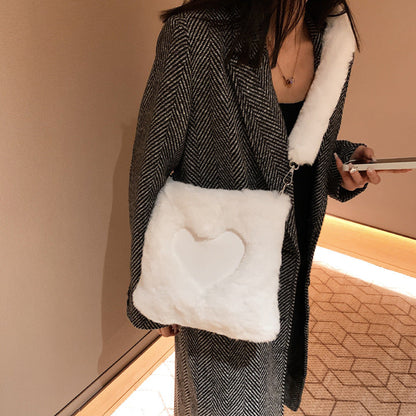 Love Handbags Winter Plush Shoulder Bags For Women My Store