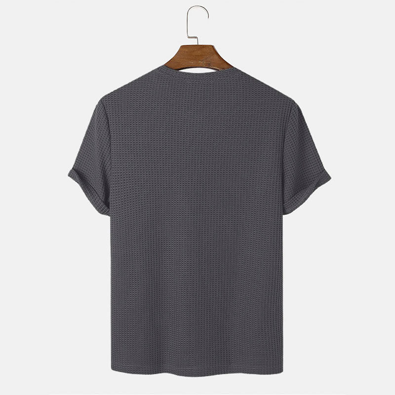 Men Summer Solid Color Round Neck Basic T-Shirts My Store
