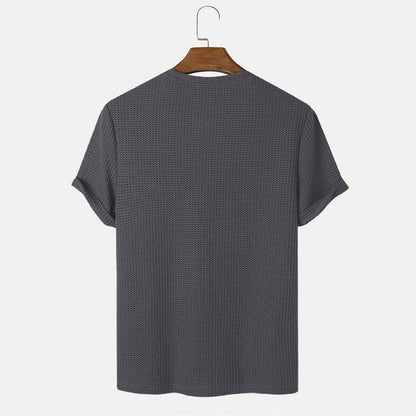 Men Summer Solid Color Round Neck Basic T-Shirts My Store
