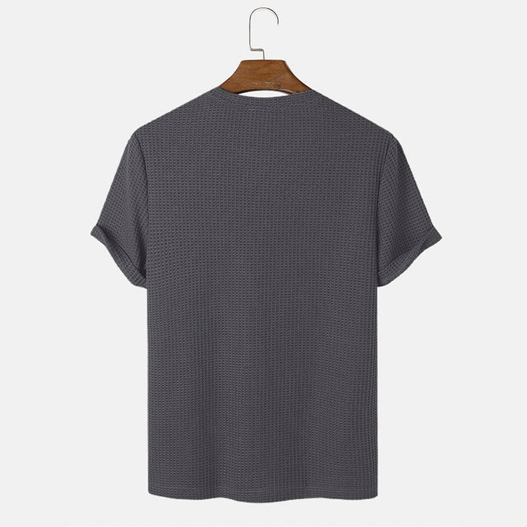 Men Summer Solid Color Round Neck Basic T-Shirts My Store