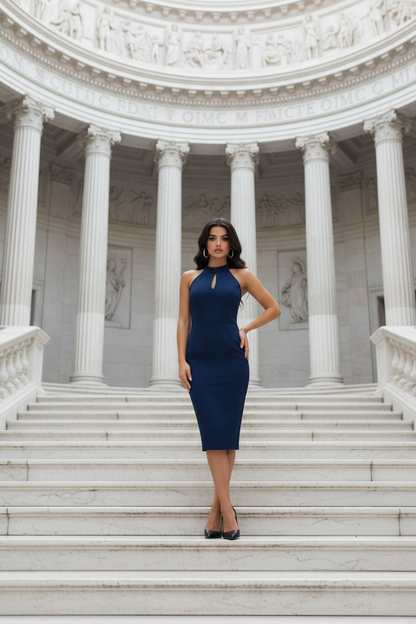 Navy Blue short sleeve dress 1Heartof5