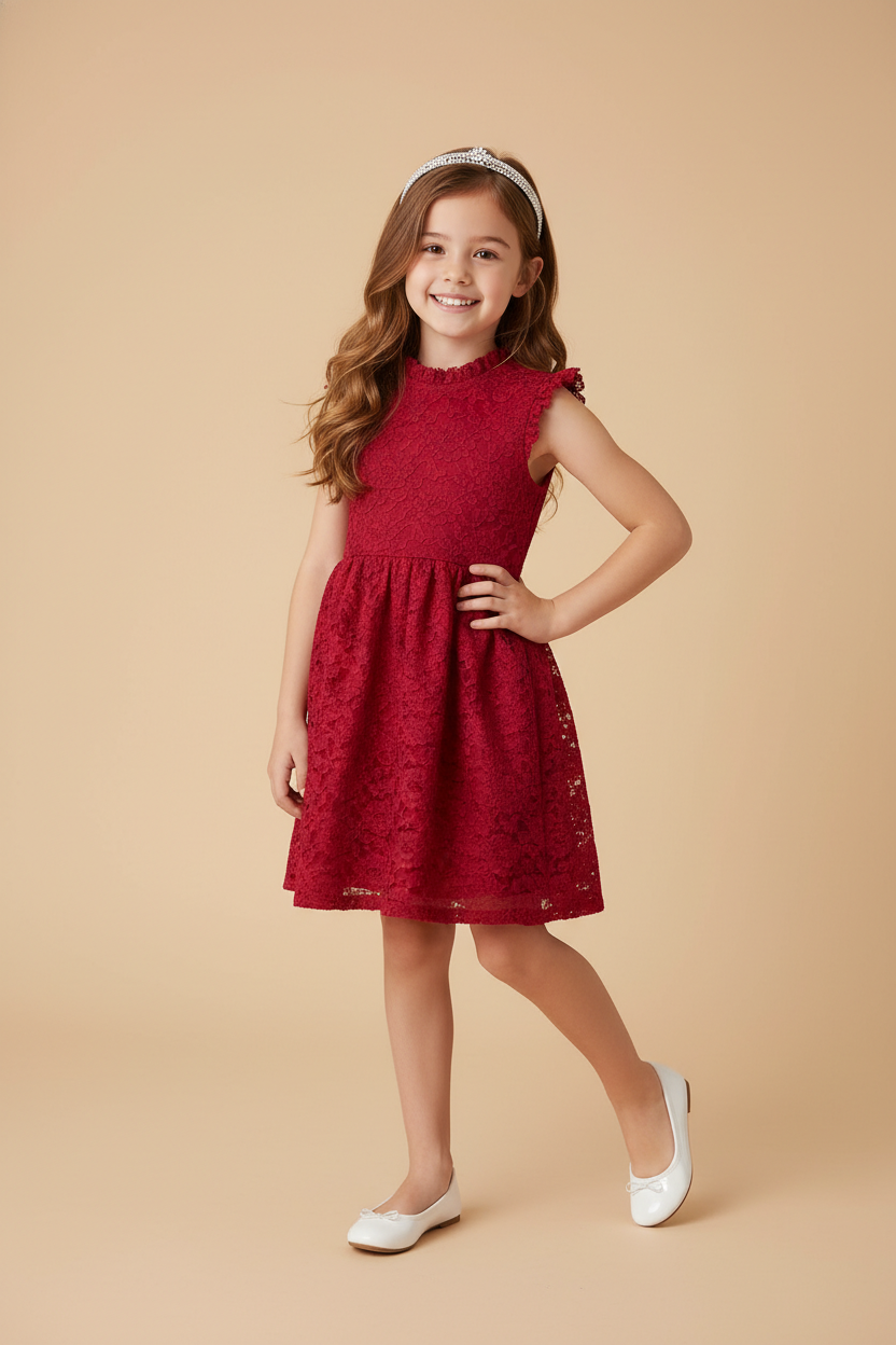 Red Floral, Flower Armless Gown 1Heartof5