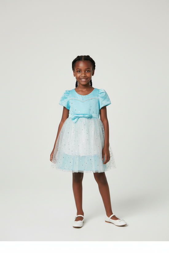 Blue and white short children gown 1Heartof5