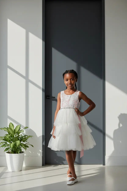 Short sleeve kid dress 1Heartof5